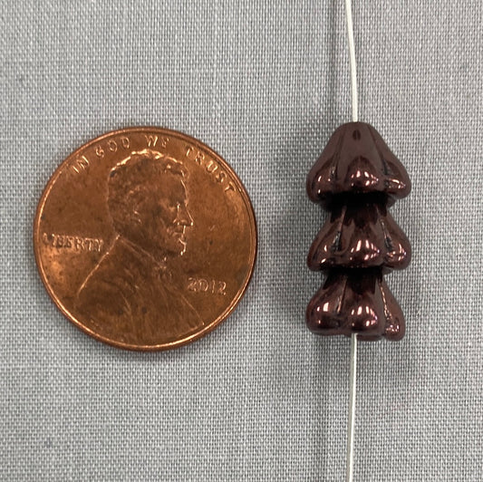 5x8mm Bell Flower - Purple Bronze - qty 25