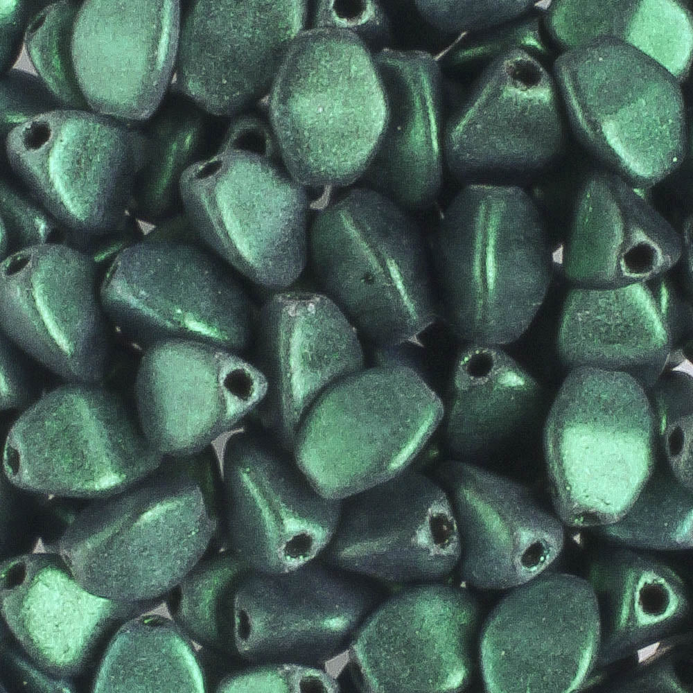 Pinch Bead Chrome Emerald Green - 100 beads