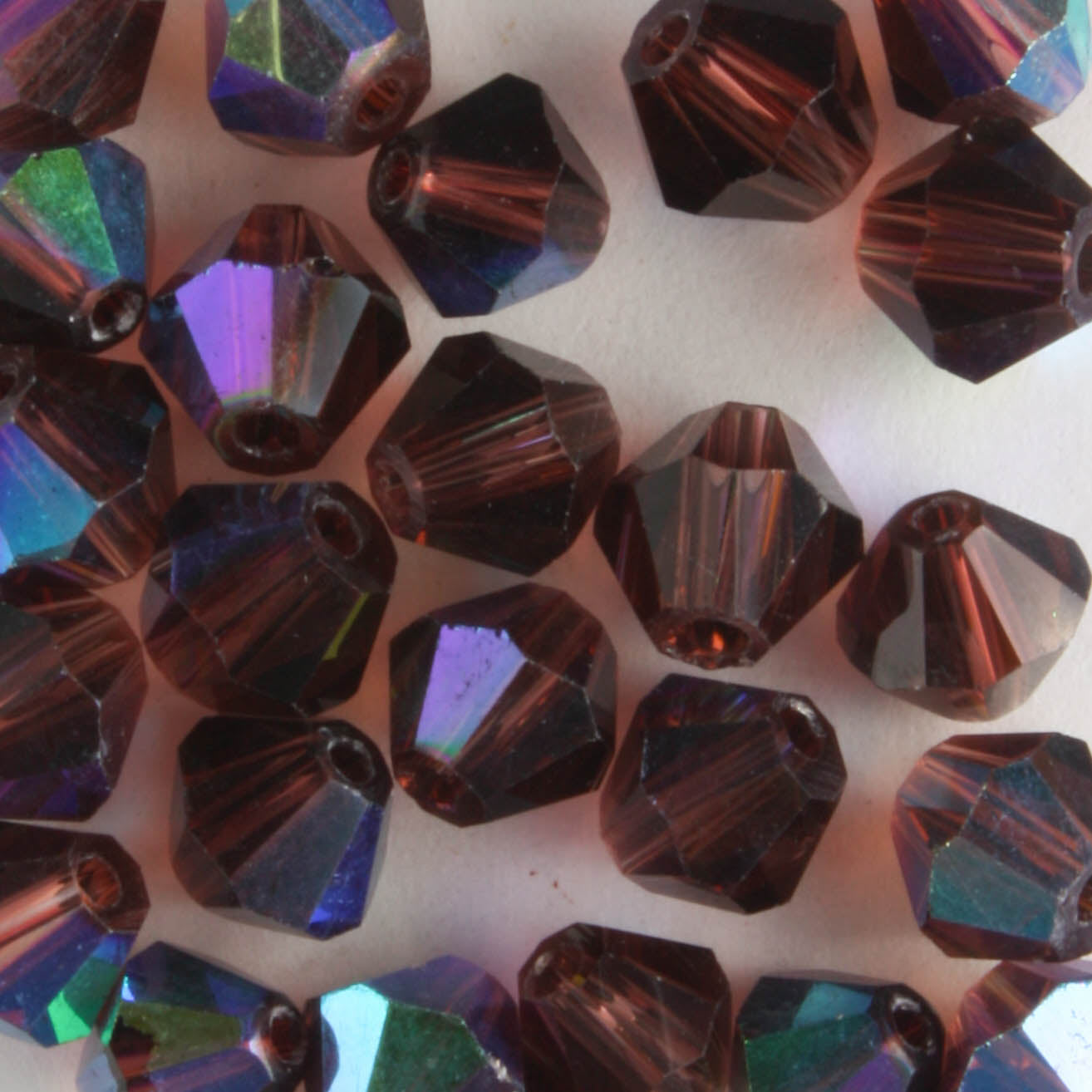 6mm Bicone Amethyst AB - 24 beads