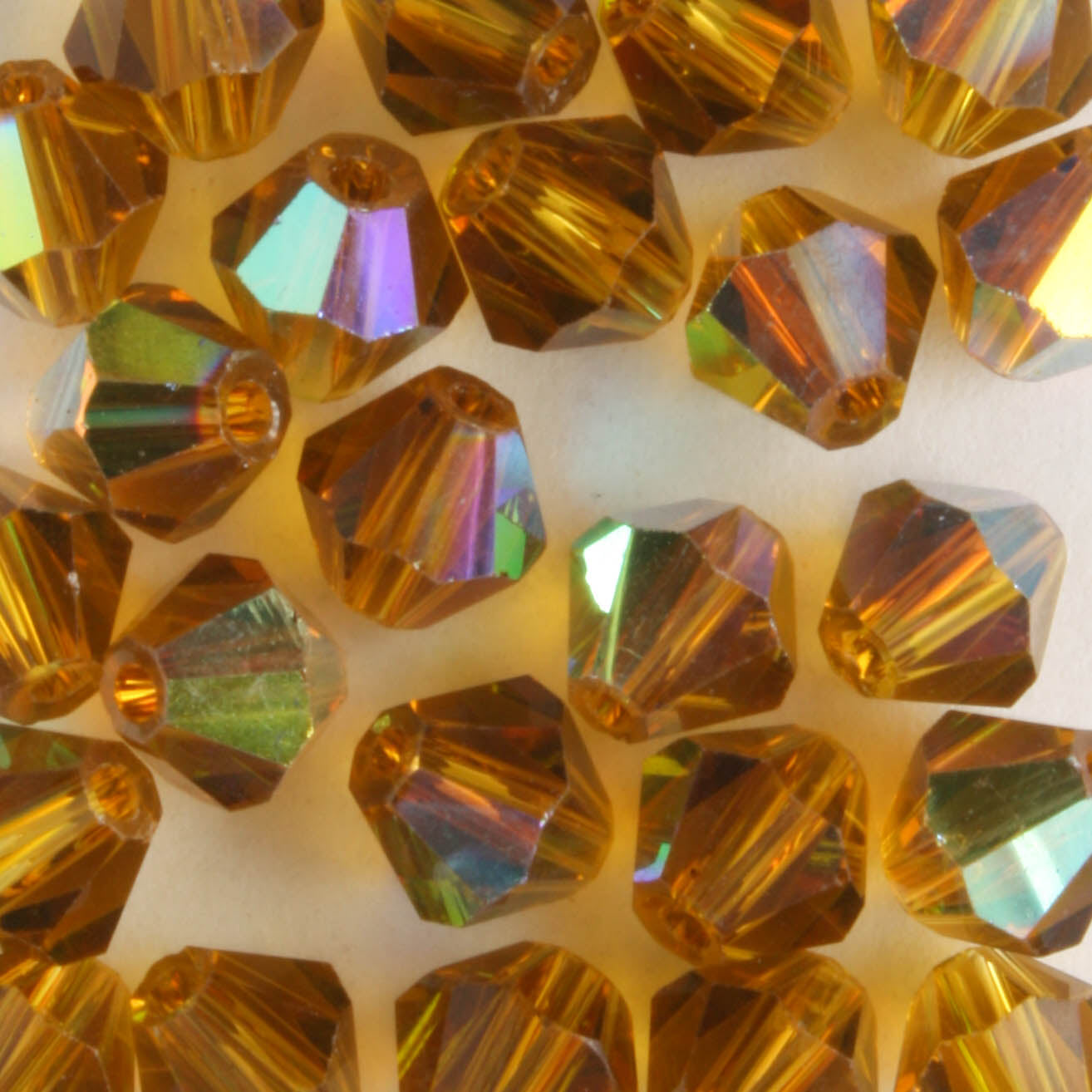 6mm Bicone Gold AB - 24 beads