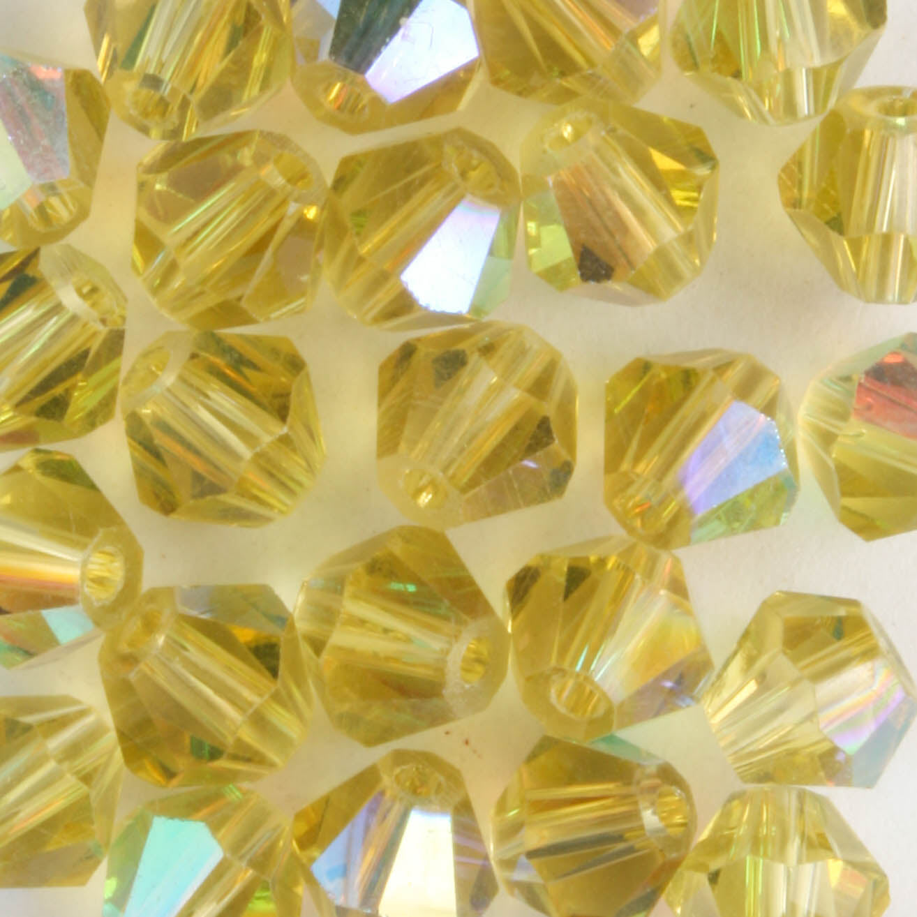 6mm Bicone Topaz AB - 24 beads