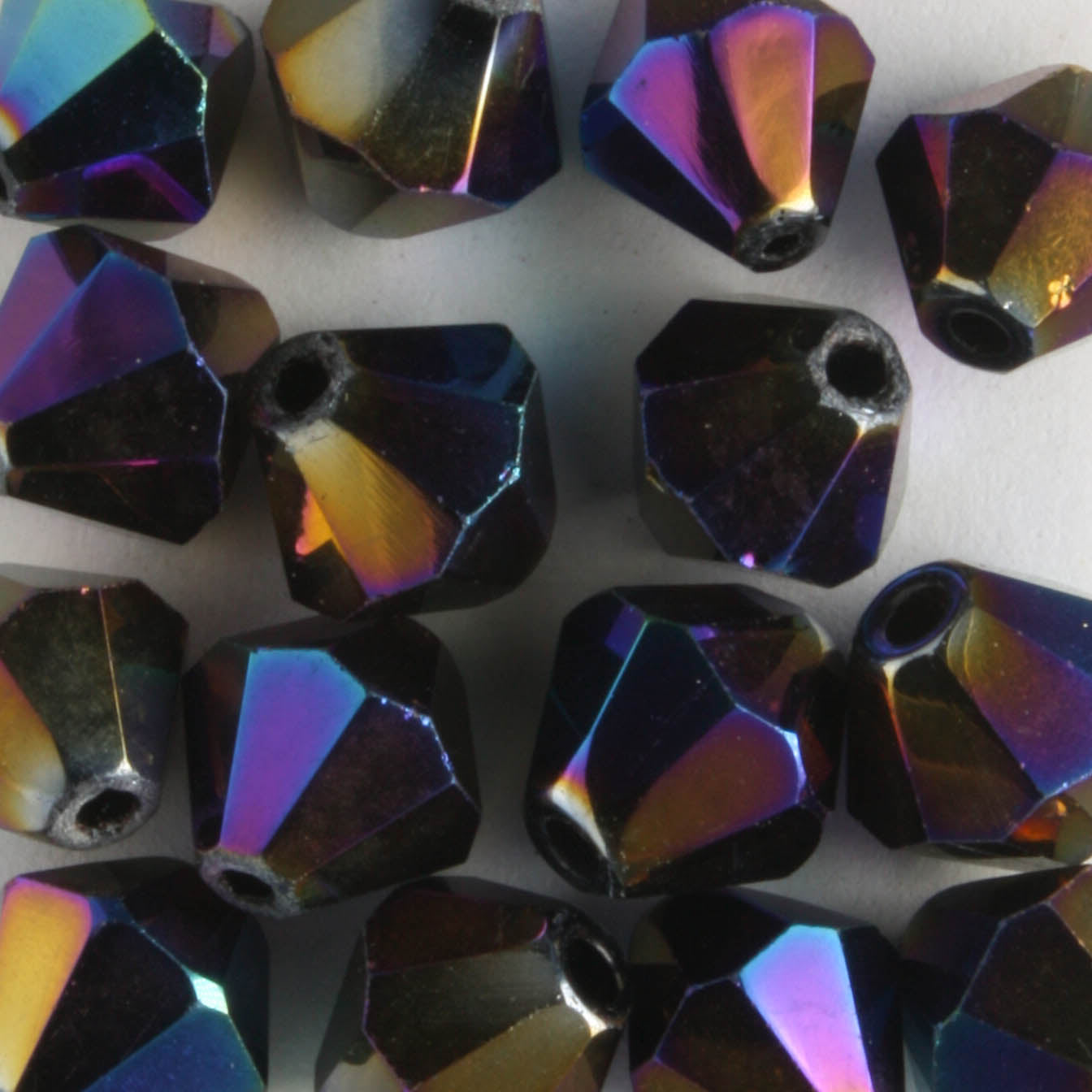 8mm Bicone Purple Iris - 15 beads