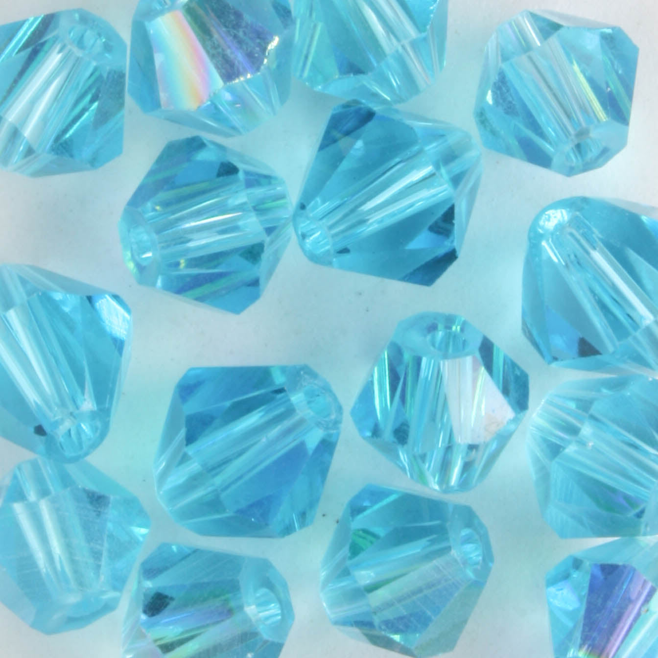 8mm Bicone Aqua AB - 15 beads