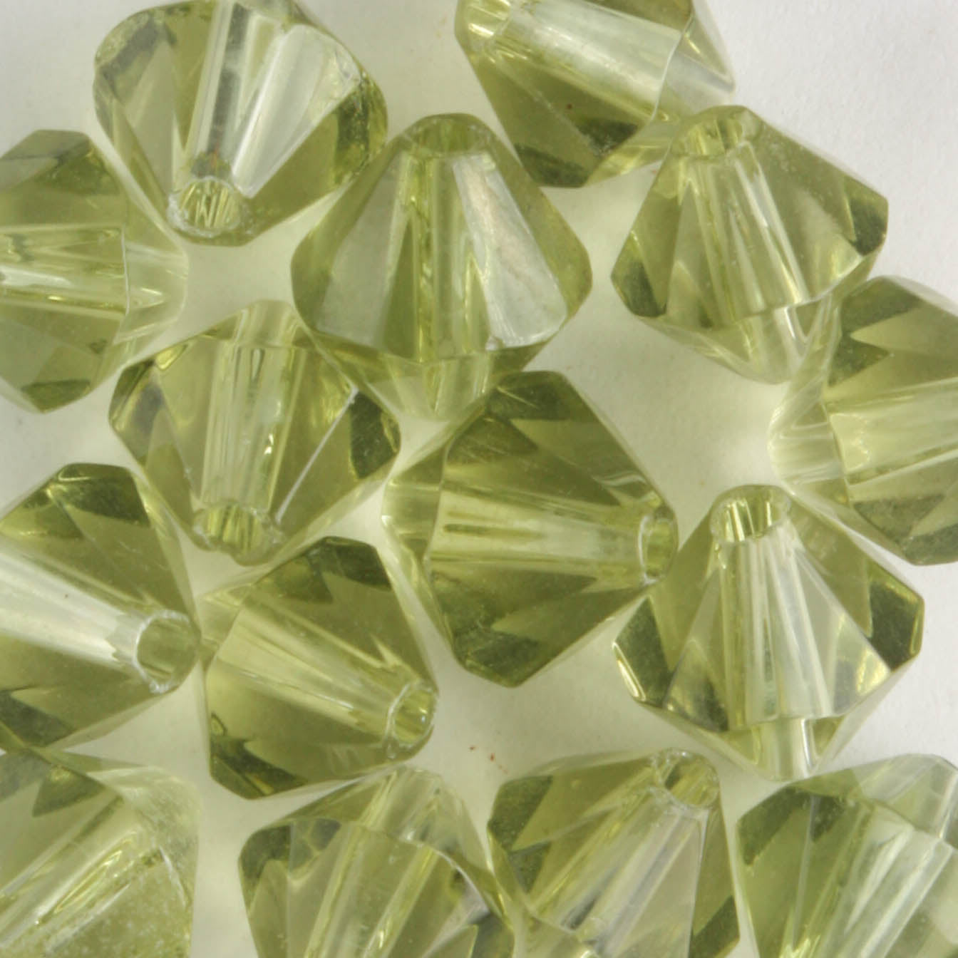 8mm Bicone Yellow Green - 15 beads