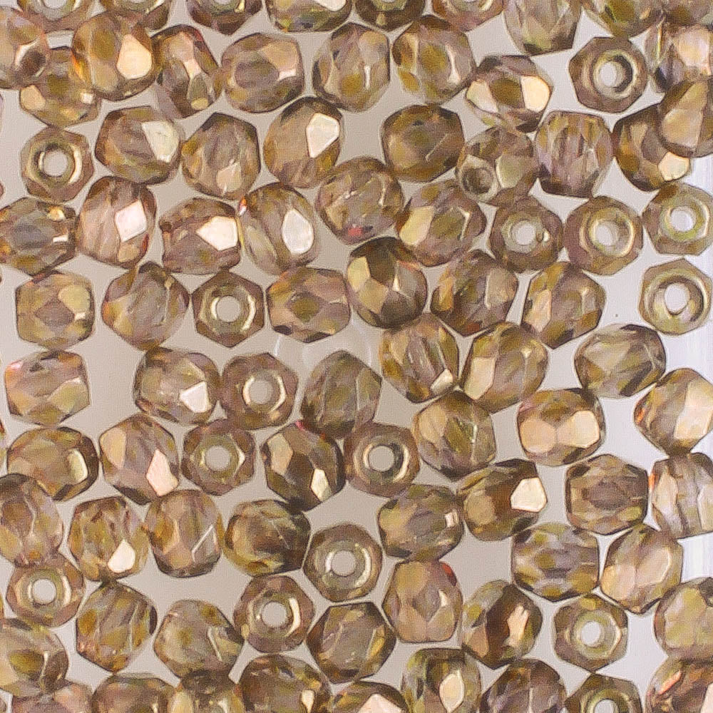 3mm Round Fire Polish Bronze - 100 beads