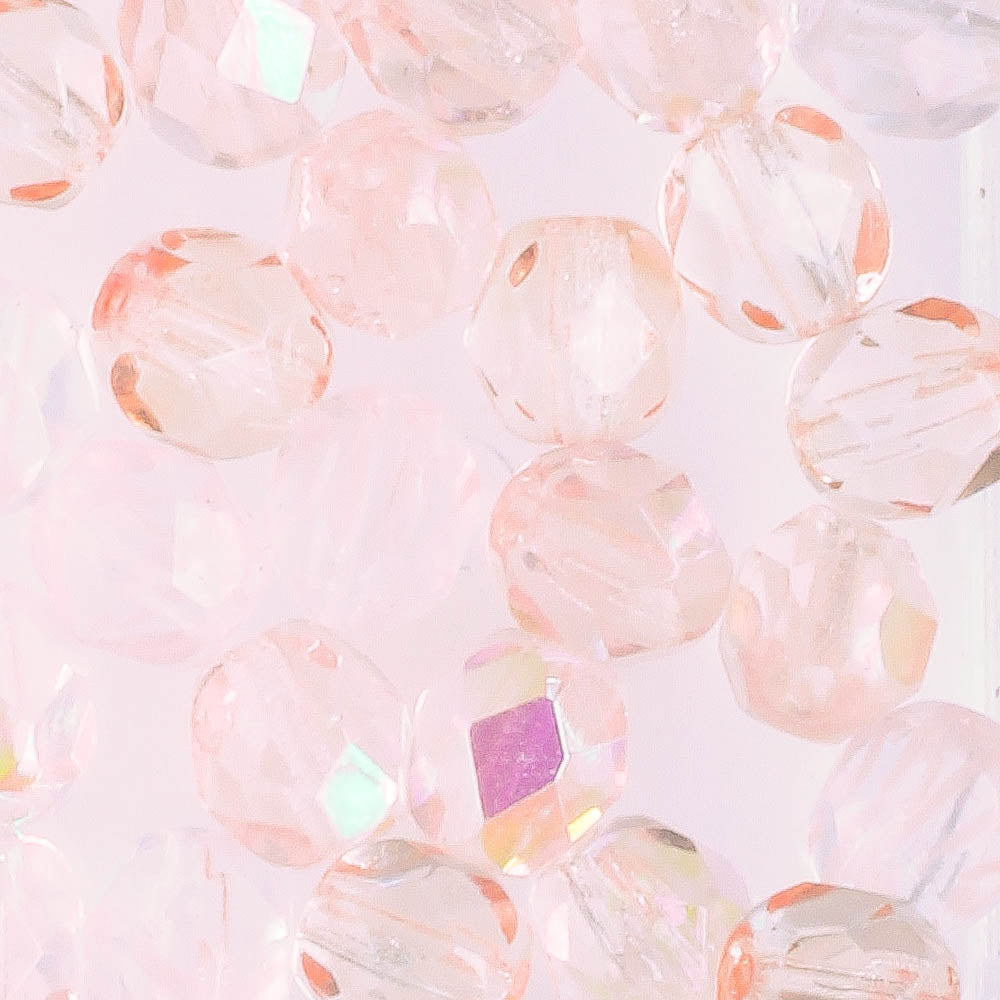 6mm Round Fire Polish Pink Mix - 25 beads