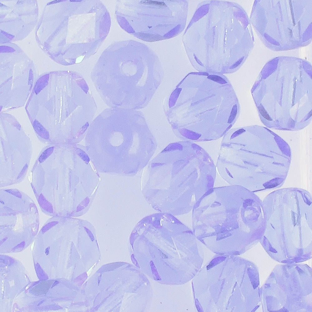 6mm Round Fire Polish Sapphire - 25 beads