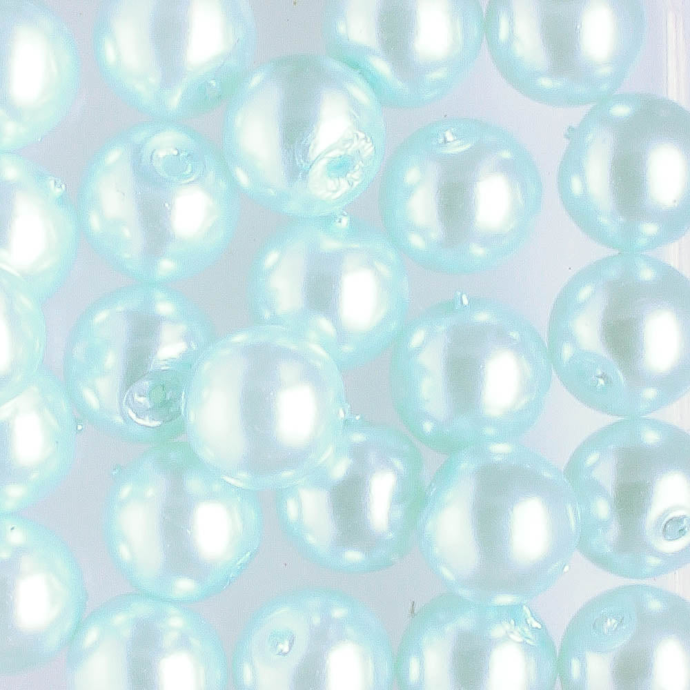 6mm Round Glass Pearl Sky Blue - 25 beads