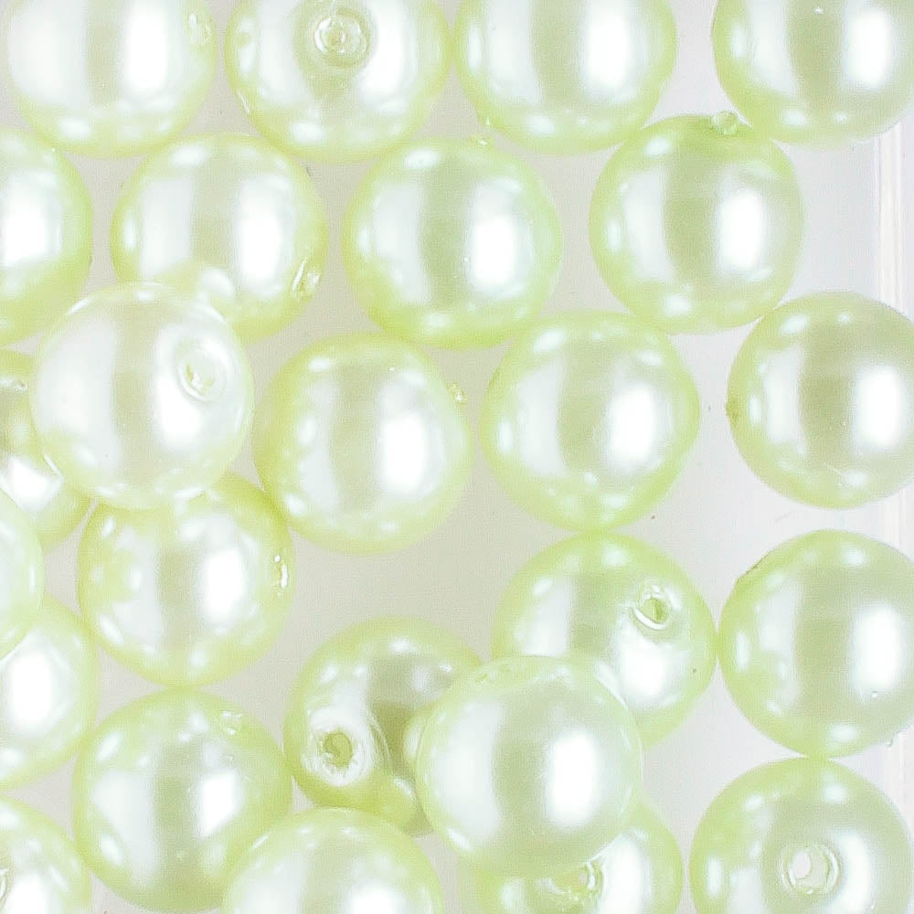 6mm Round Glass Pearl Pear - 25 beads