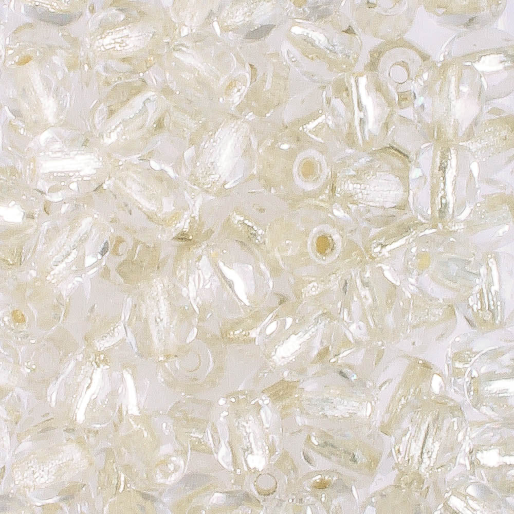 4mm Round Fire Polish Champagne Lined Crystal - 100 beads