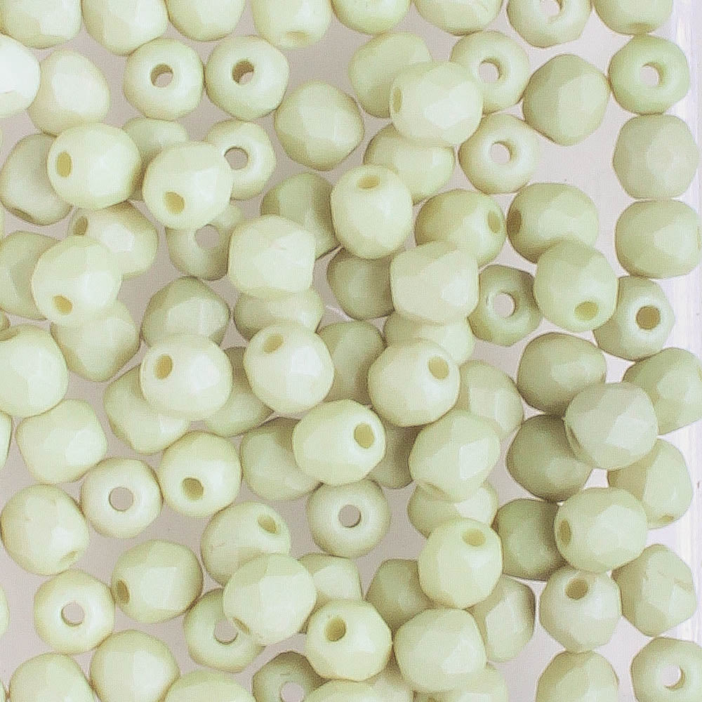 3mm Fire Polish Sage Green - 100 beads