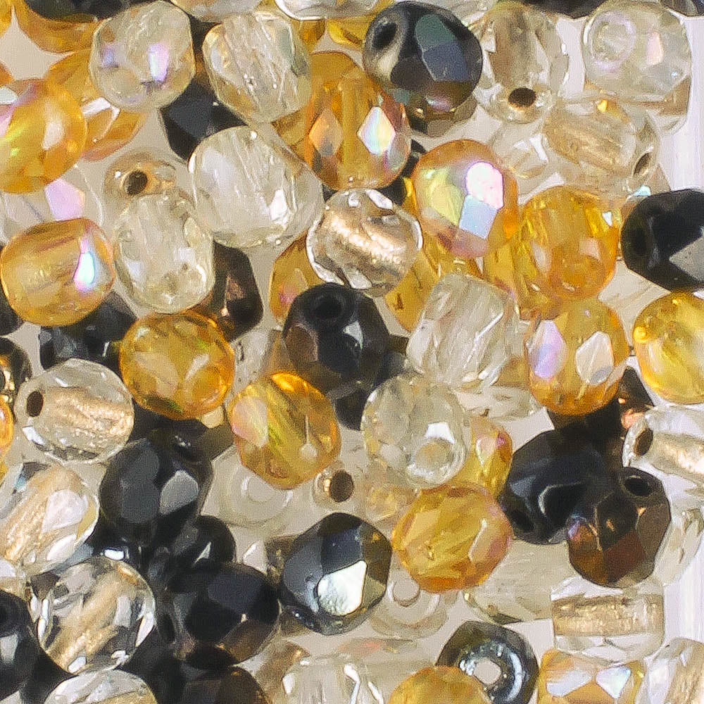 4mm Fire Polish Tortoise Mix - 100 beads