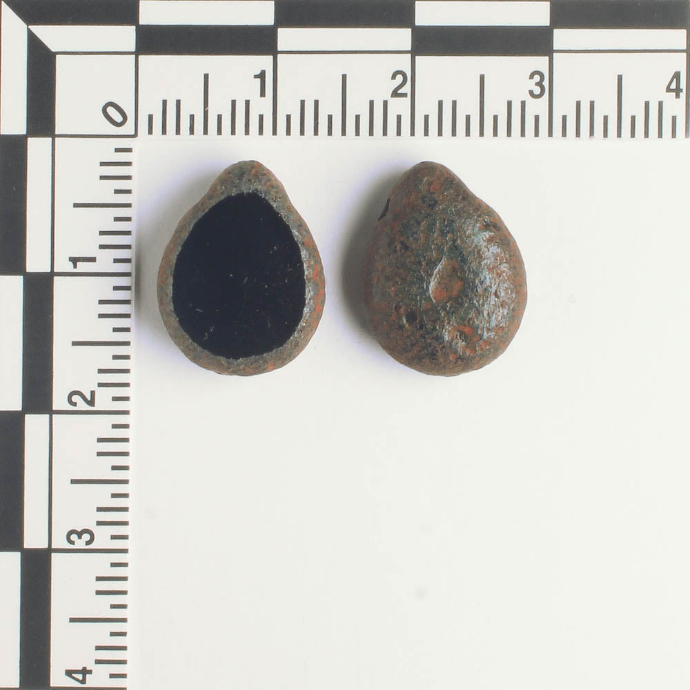 Polished Drop Jet Picasso - 18 beads