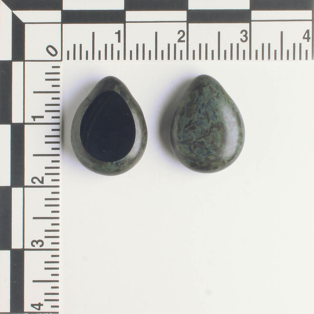 Polished Drop Jet Picasso - 18 beads