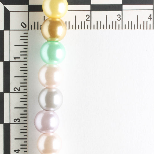 8mm Glass Pearls - 8" strand