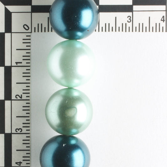 14mm Glass Pearls - 8" strand