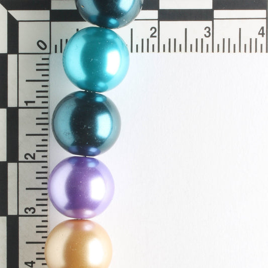 12mm Glass Pearls - 8" strand