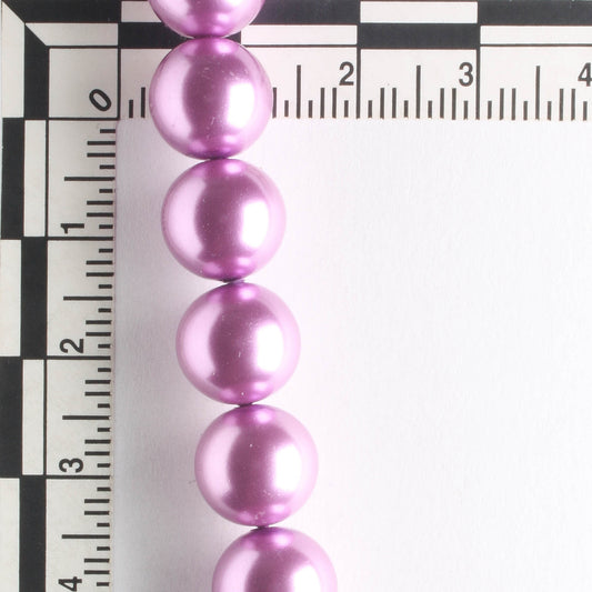 10mm Glass Pearls - 8" strand