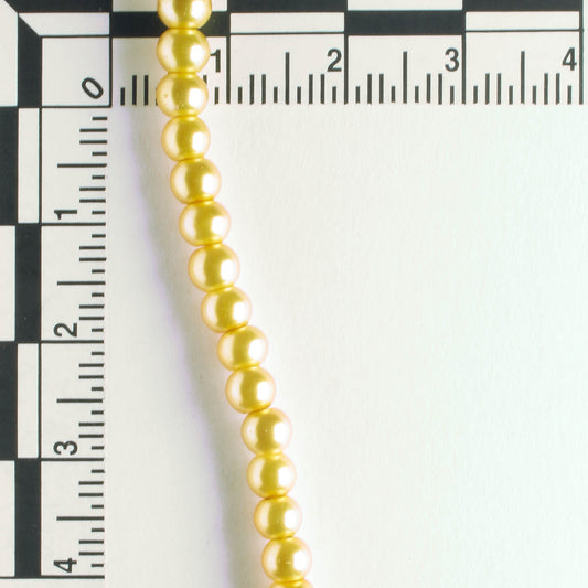 4mm Glass Pearls - 8" strand