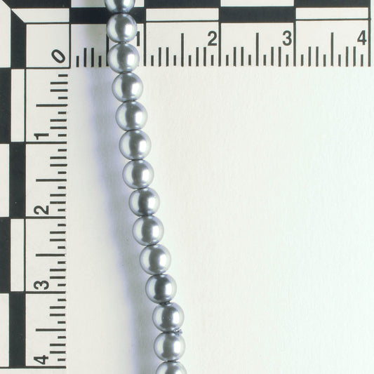 4mm Glass Pearls - 8" strand