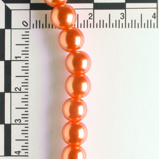 8mm Glass Pearls - 8" strand