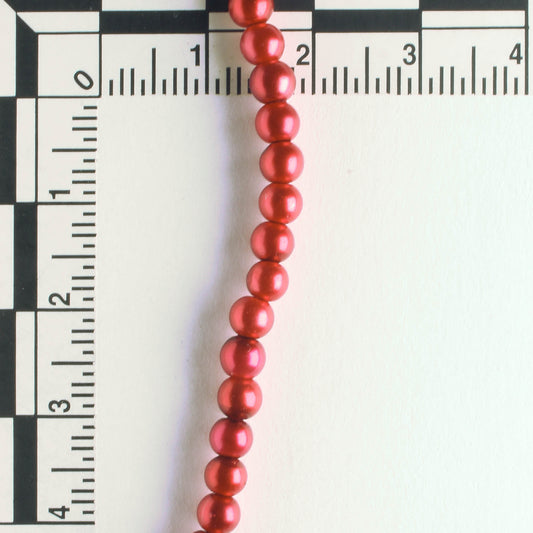 4mm Glass Pearls - 8" strand