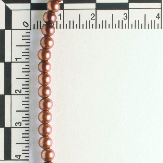 4mm Glass Pearls - 8" strand