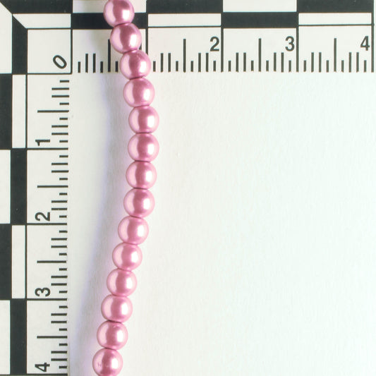 4mm Glass Pearls - 8" strand