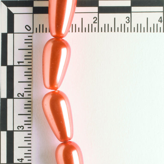 16mm x 8mm Glass Pearl - 8" strand