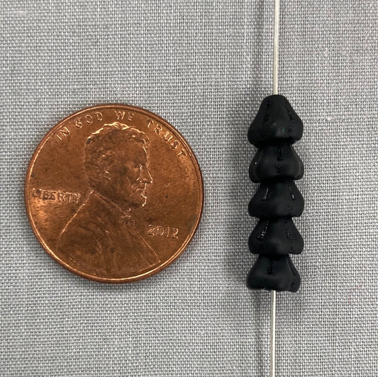5x6mm Bell Flower - Matte Black - qty 25