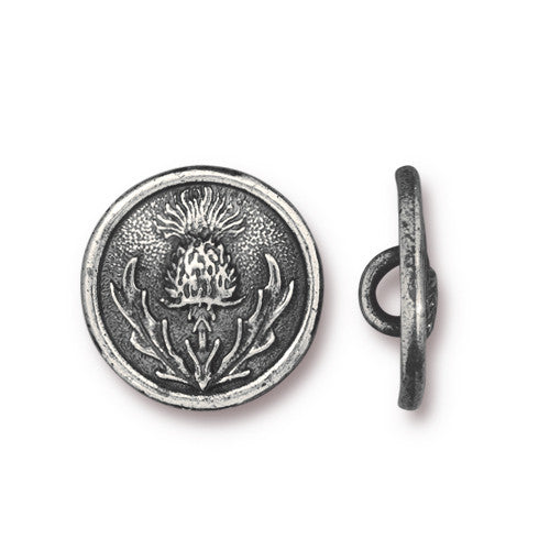 Thistle Button - Antique Pewter