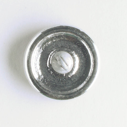 Flower and Leaves Button - Volcano with Silver Accents