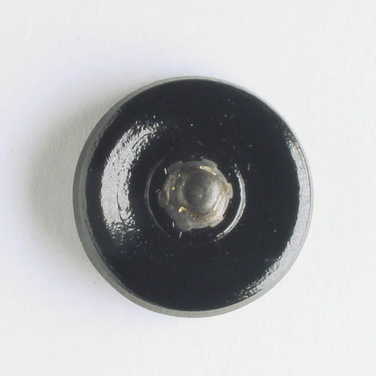 Mandala Button - Black with Silver Accents