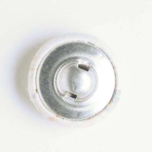 Fabric Covered Button - White Floral