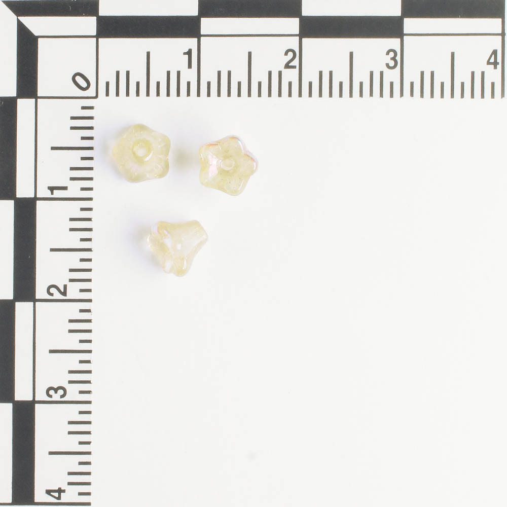 5x6mm Bell Flowers - Pale Yellow AB - qty 30