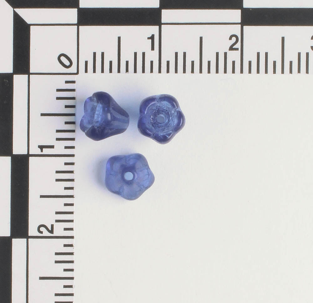 5x6mm Bell Flower - Blue - qty 25
