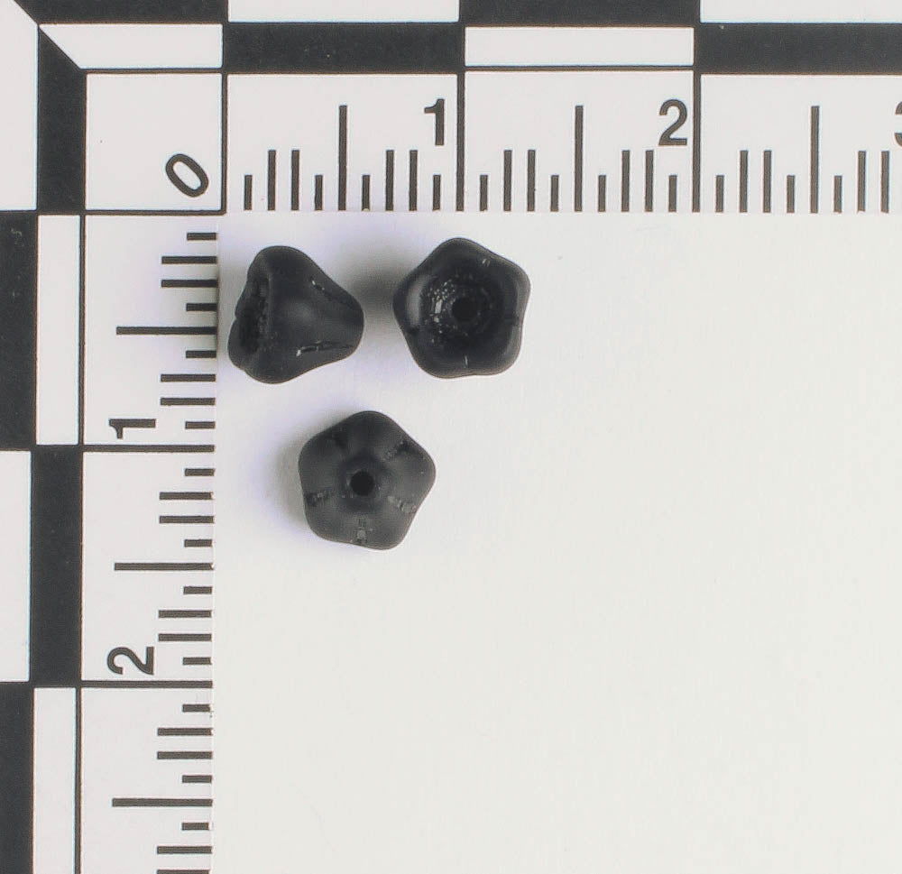 5x6mm Bell Flower - Matte Black - qty 25