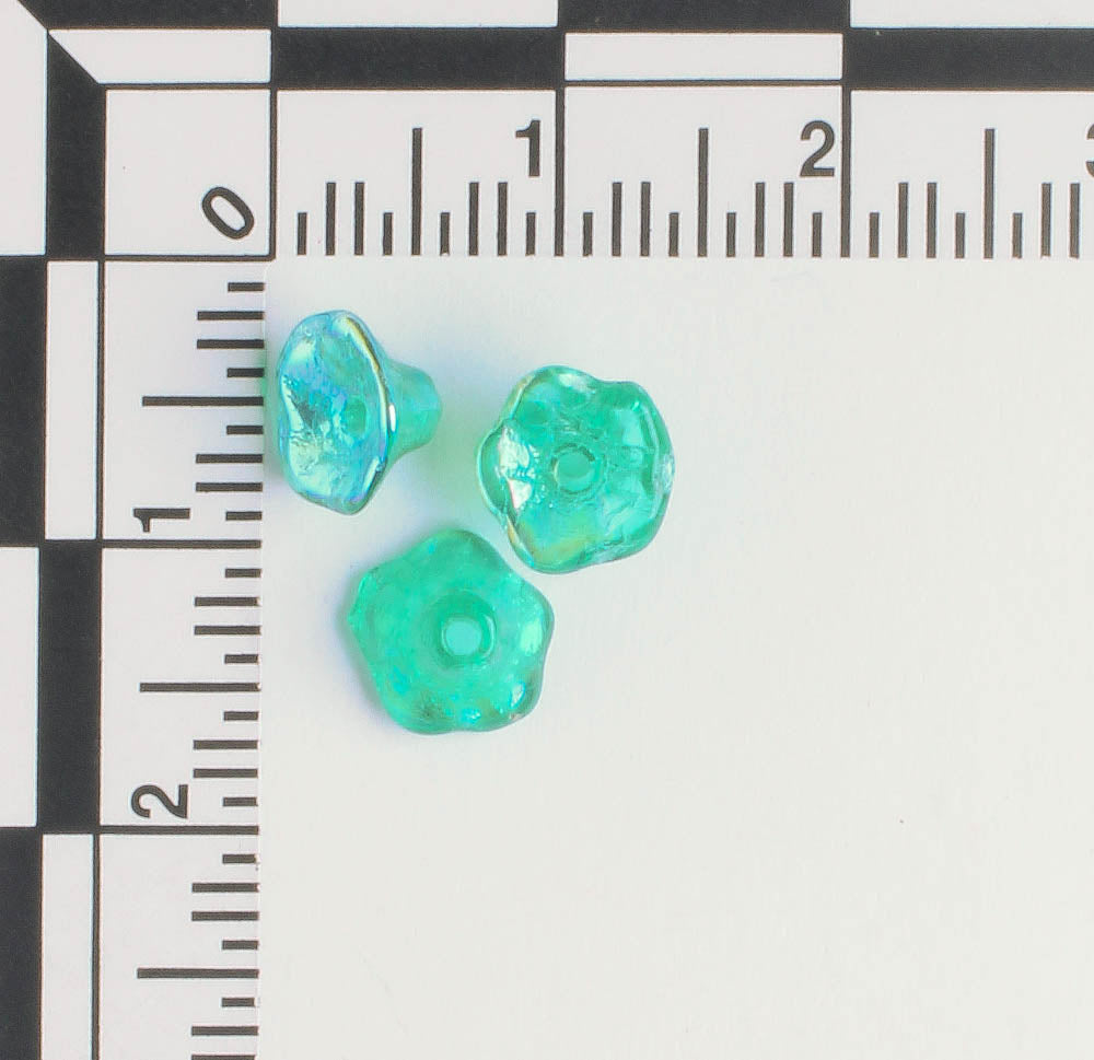 4x6mm Bell Flower - Teal AB - qty 25
