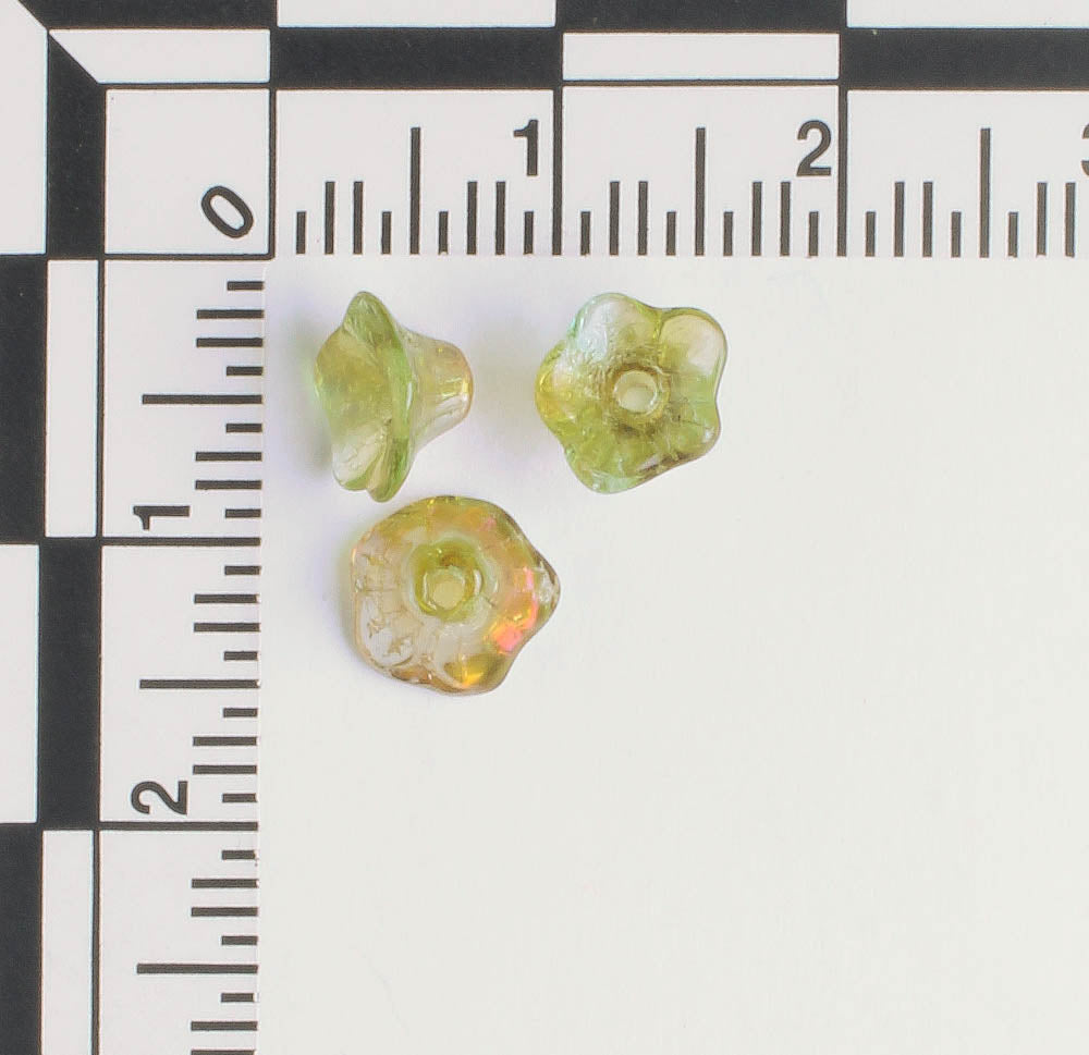 4x6mm Bell Flower - Moss AB - qty 25