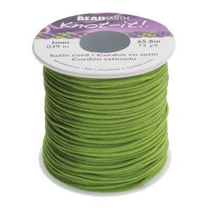 1mm Satin Cord - Apple Green - yard