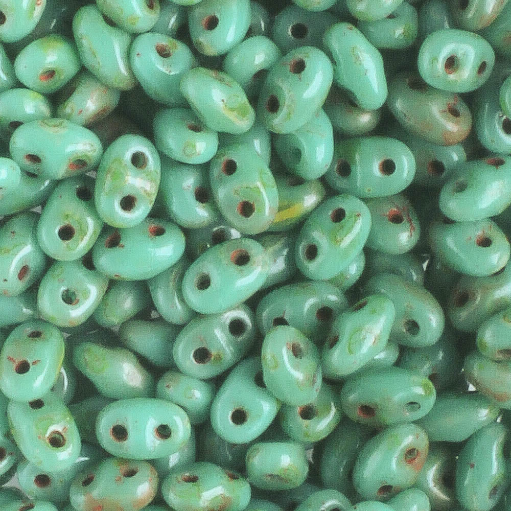 Miniduo Turquoise Green Travertine Dark - 10 grams