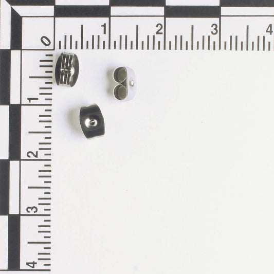 Earring Back, Stainless - 5 Pair