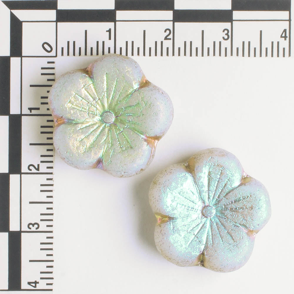 21mm Hibiscus Flower - Eched AB - each