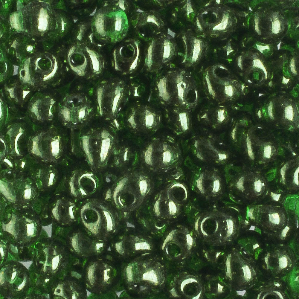 Fringe Bead, Dark Green Luster - 10 grams