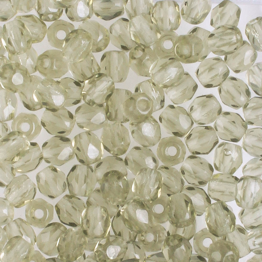 3mm Fire Polish Gray - 100 beads