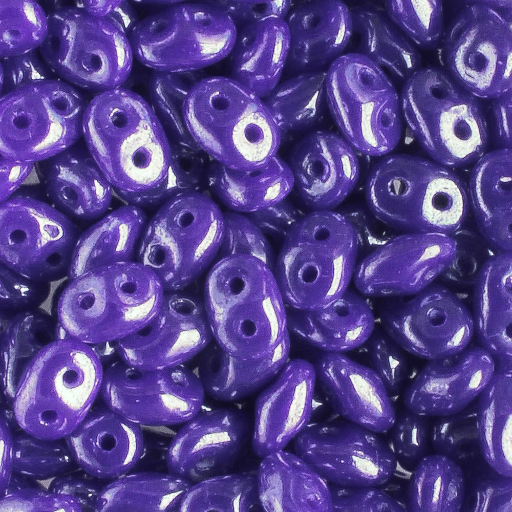 Superduo Opaque Blue White Luster - 10 grams