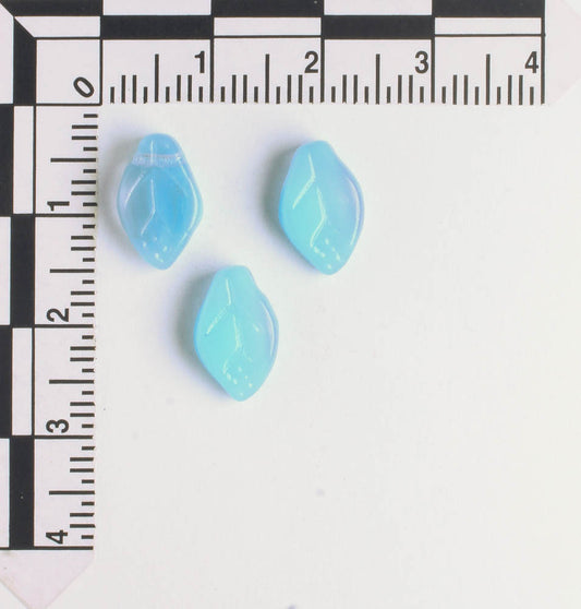 Leaf Bead - Blue/Clear