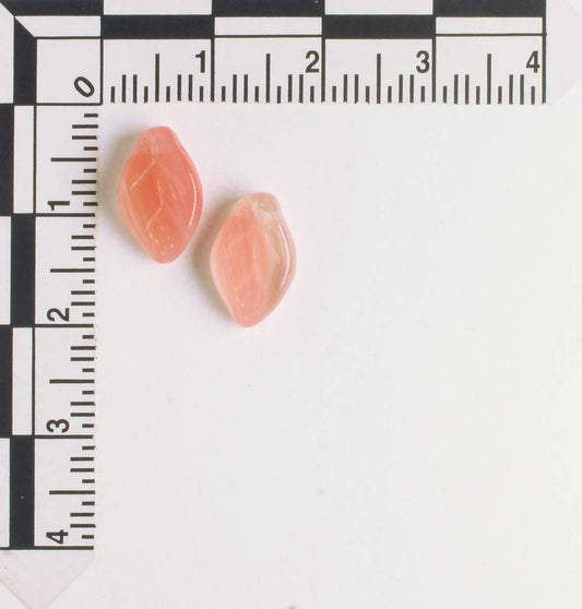 Leaf Bead - Salmon/White