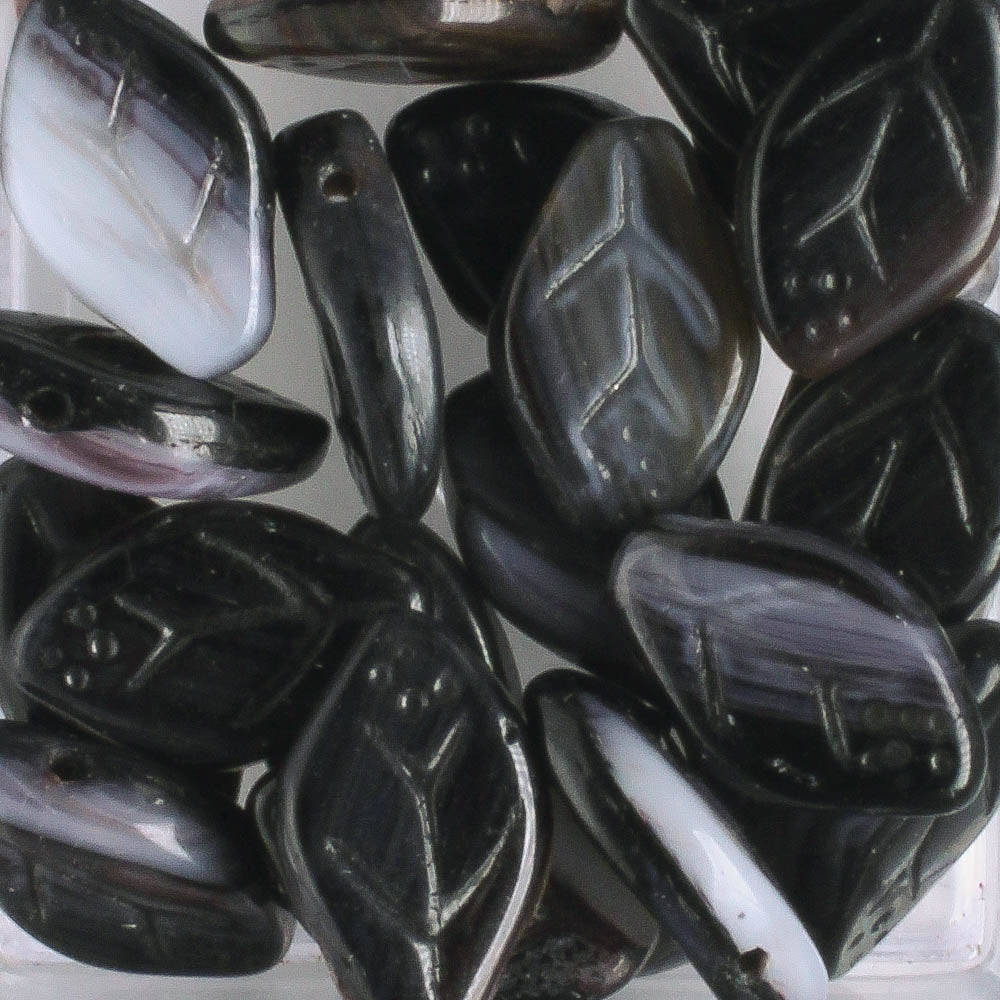 Leaf Bead - Black/Brown