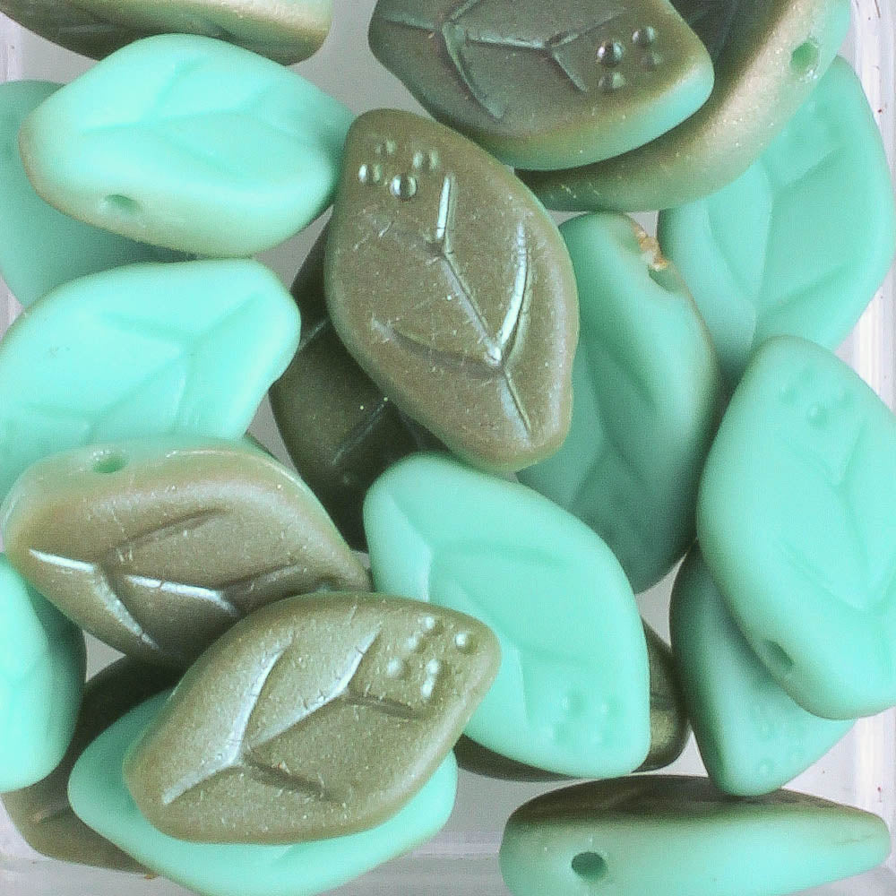 Leaf Bead - Turquoise/Green